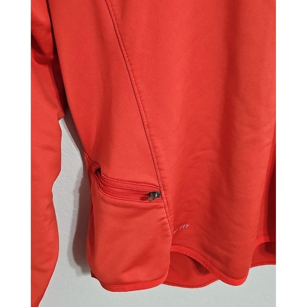 Nike Dri-Fit 424841-835 Crimson Wool Running Snap Hoodie  Women's M‎